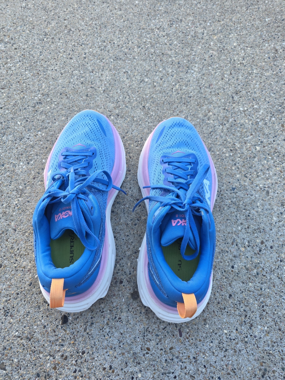 HOKA Clifton Blue & Pink Running Shoes Women 8.5D - Picture 9 of 12